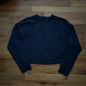 lululemon athletica Navy Cropped Long Sleeve Tee